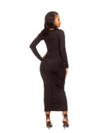 Side Ruffled Bodycon Midi Dress - Image 3